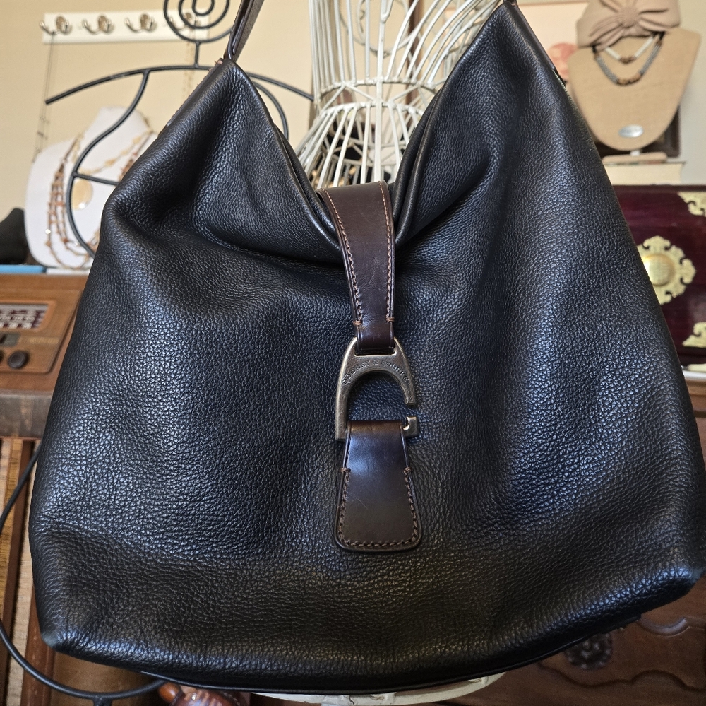 Dooney & Bourke Derby Florentine Black Pebbled Leather Hobo Bag - Picture 3 of 16